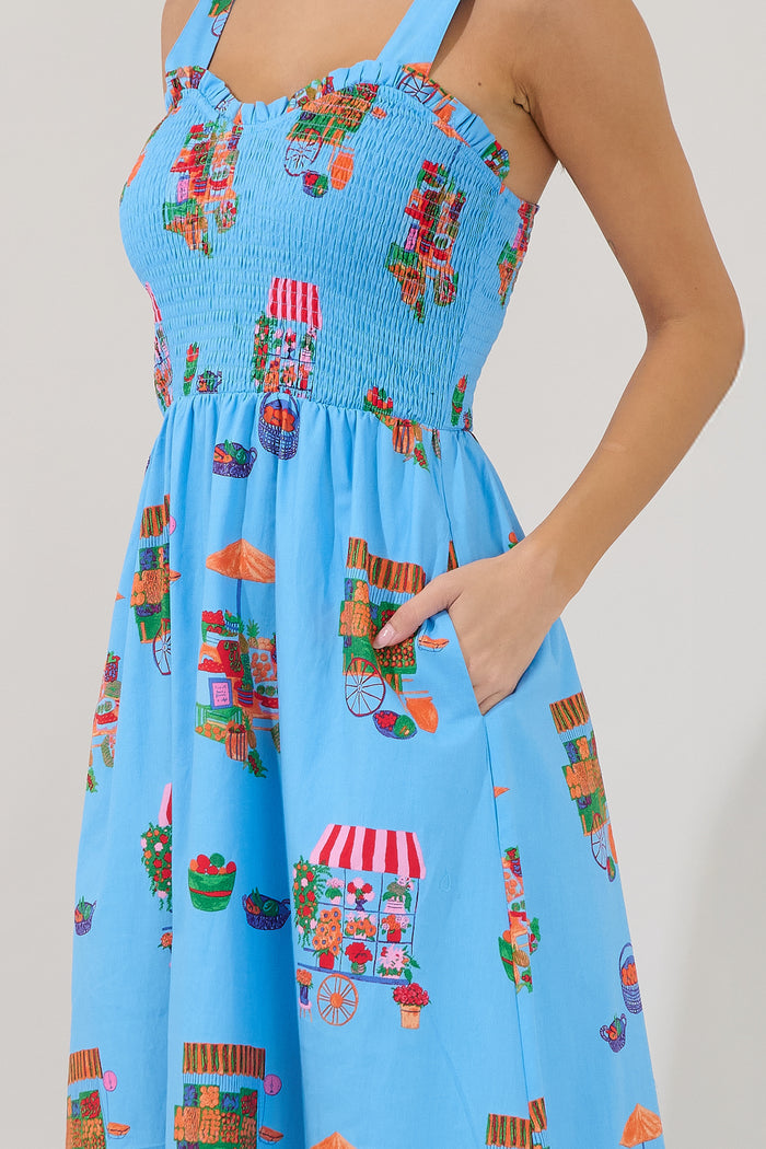 Panola Smocked Maxi Dress Flower Mart