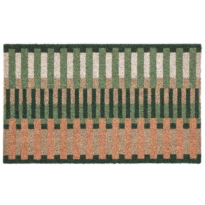 Pastel Broken Coir Stripe Doormat- made from natural coconut fibres featuring a broken stripe pattern.