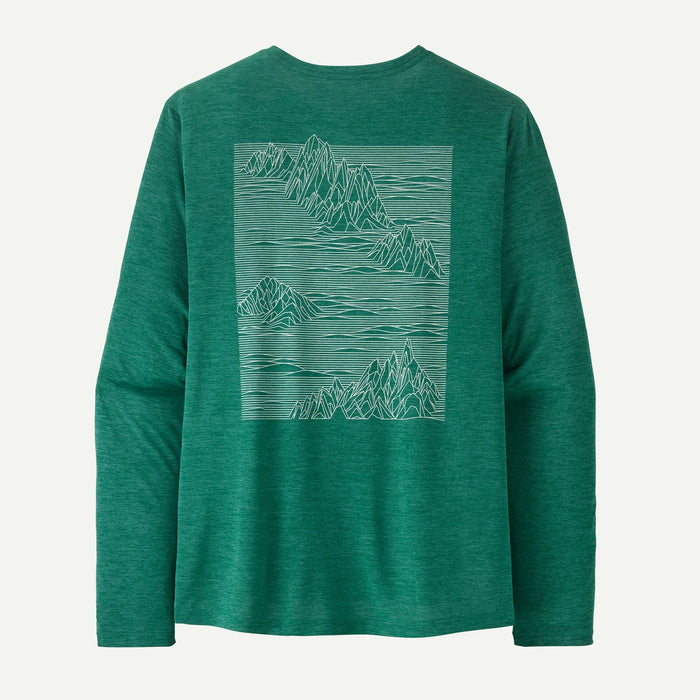 PATAGONIA LONG SLEEVED CAP COOL DAILY SHIRT STRATASPIRE GEM GREEN - LIGHT GEM GREEN X-DYE MENS SHIRT