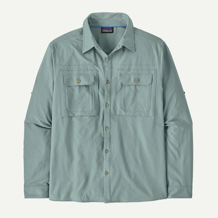 PATAGONIA LONG-SLEEVED SELF GUIDED SUN SHIRT BLUE SAGE MENS BUTTON DOWN SHIRT