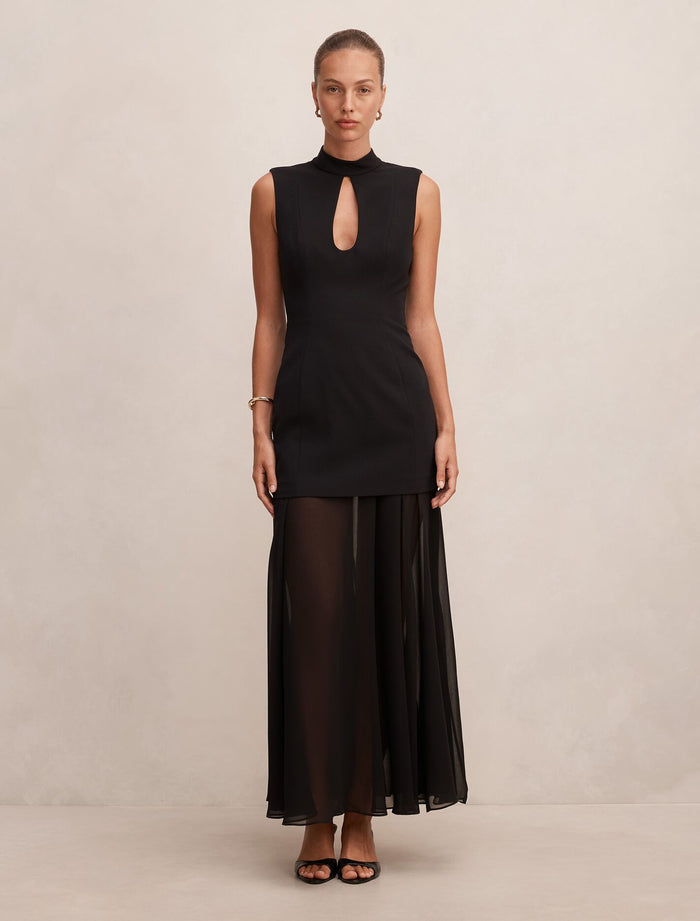 Pearl High Neck Underlay Dress Forever New