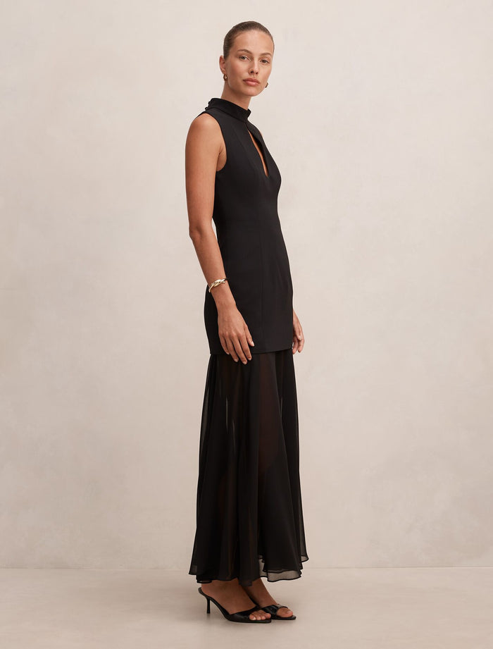 Pearl High Neck Underlay Dress Forever New
