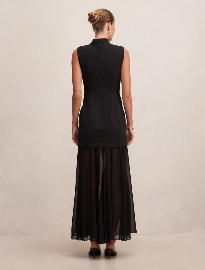 Pearl High Neck Underlay Dress Forever New