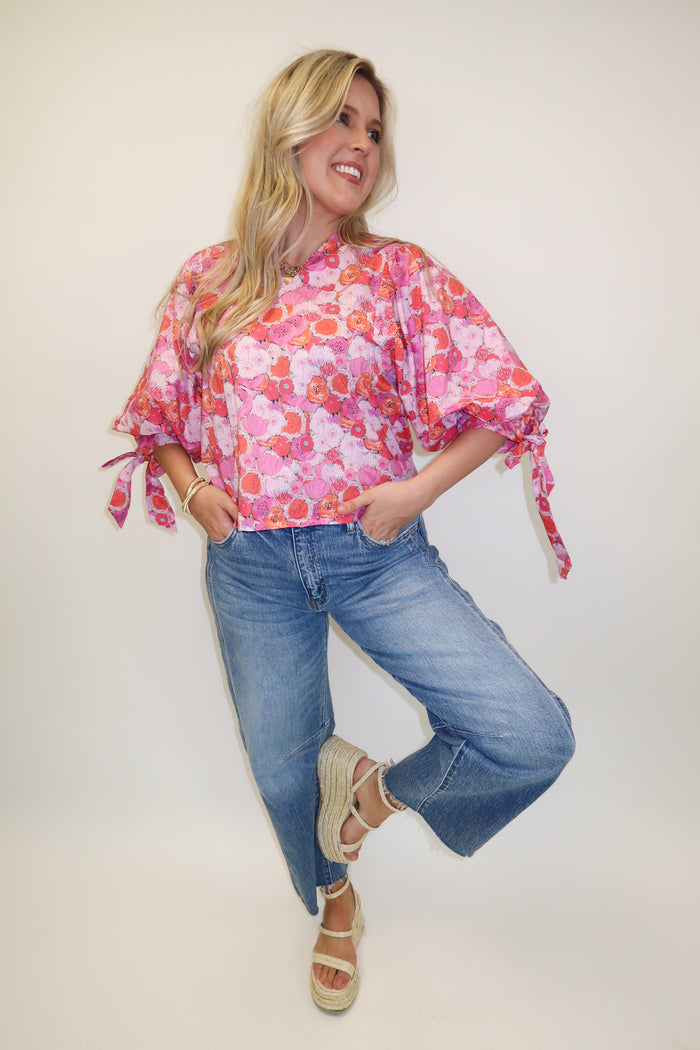 Petal to the Metal Floral Blouse - The Pink Tulip Clothing