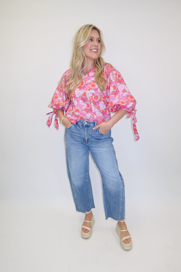 Petal to the Metal Floral Blouse - The Pink Tulip Clothing