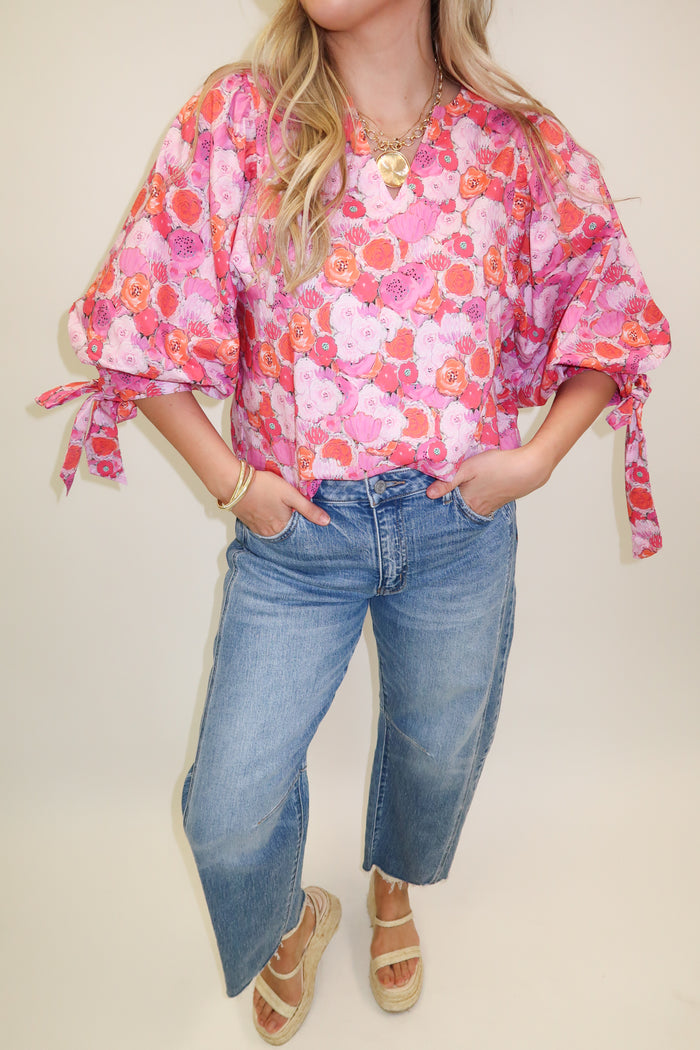 Petal to the Metal Floral Blouse - The Pink Tulip Clothing