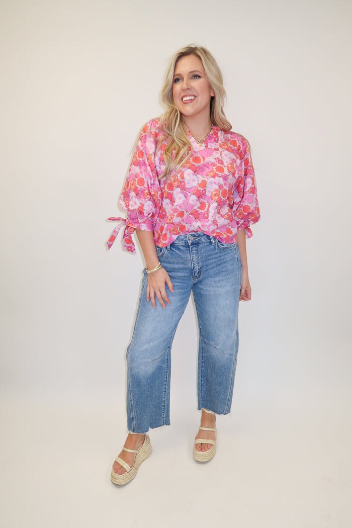 Petal to the Metal Floral Blouse - The Pink Tulip Clothing