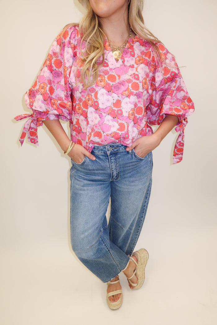 Petal to the Metal Floral Blouse - The Pink Tulip Clothing