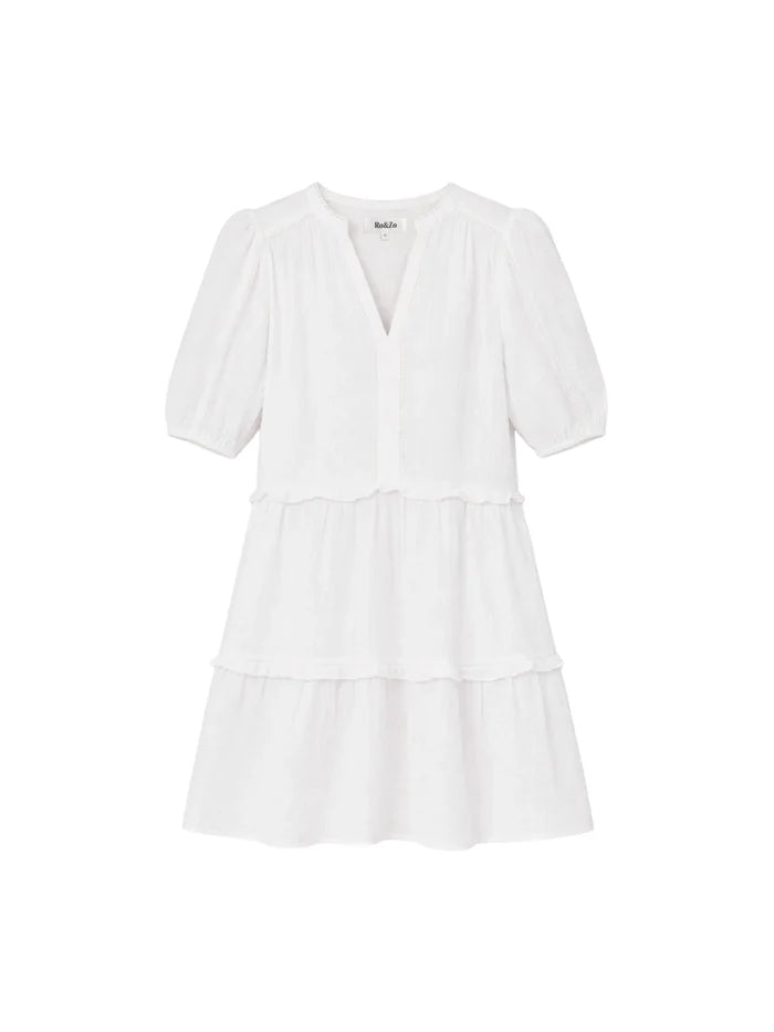 Ivory Cheesecloth Frill-Detail Mini Dress Resort Dress Holiday