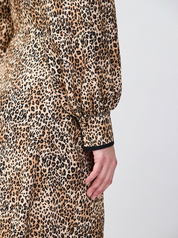 Petite Leopard-Print Shirt Dress