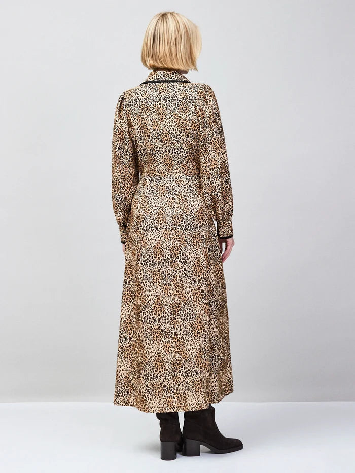 Petite Leopard-Print Shirt Dress