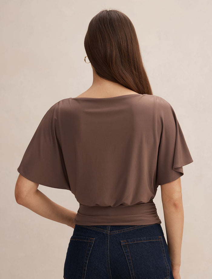 Piper Cinched Flutter Sleeve Top Forever New