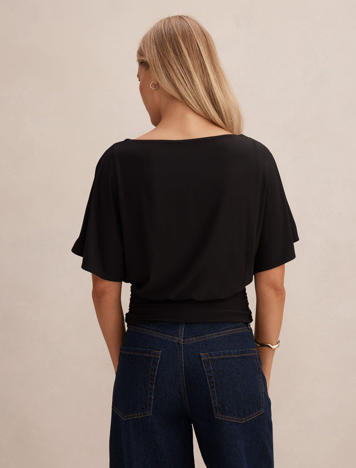 Piper Cinched Flutter Sleeve Top Forever New