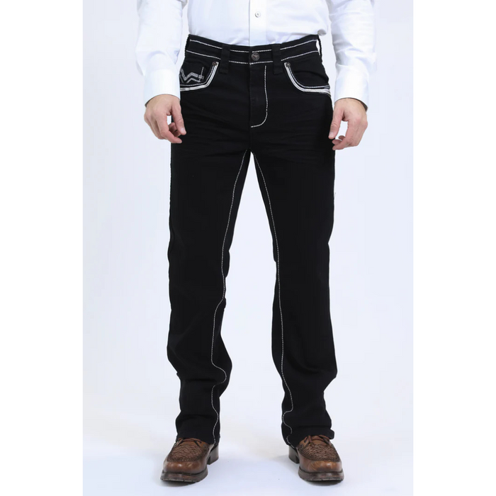 Platini Holt Men's Black Slim Boot Cut Jeans