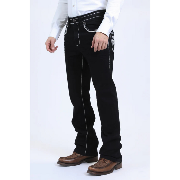 Platini Holt Men's Black Slim Boot Cut Jeans