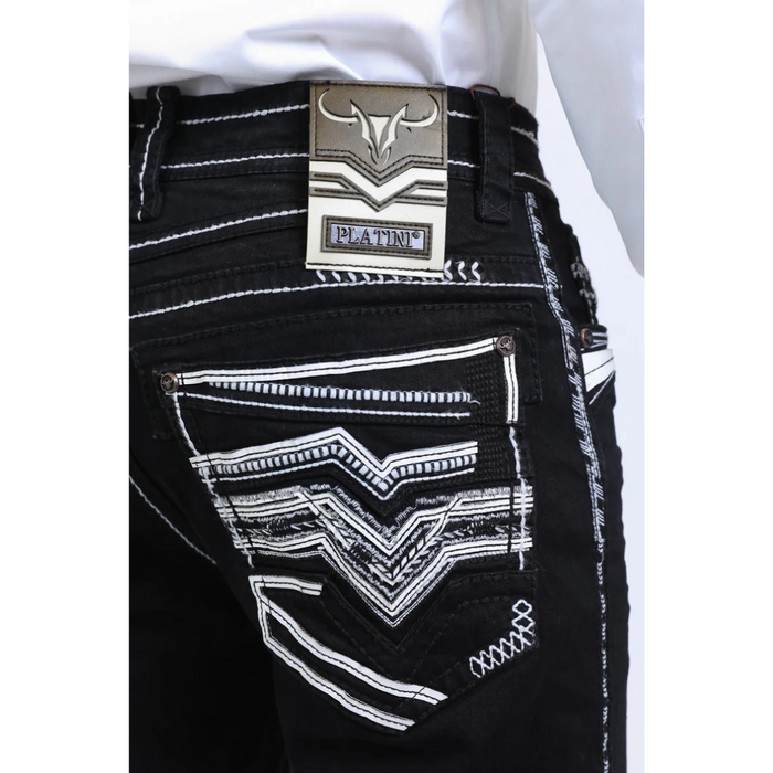 Platini Holt Men's Black Slim Boot Cut Jeans