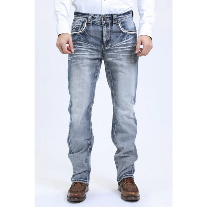 Platini Holt Men's Blue Slim Boot Cut Jeans