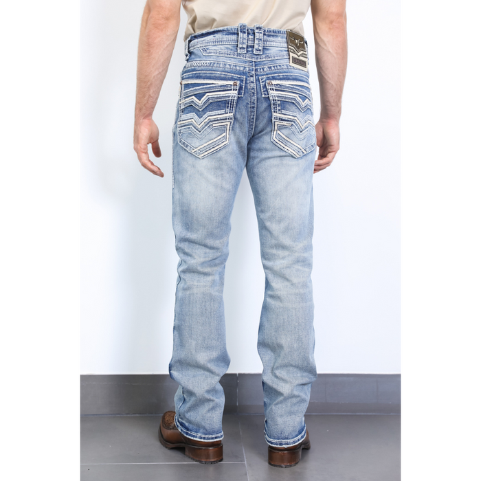 Platini Holt Men's Light Blue Slim Boot Cut Jeans
