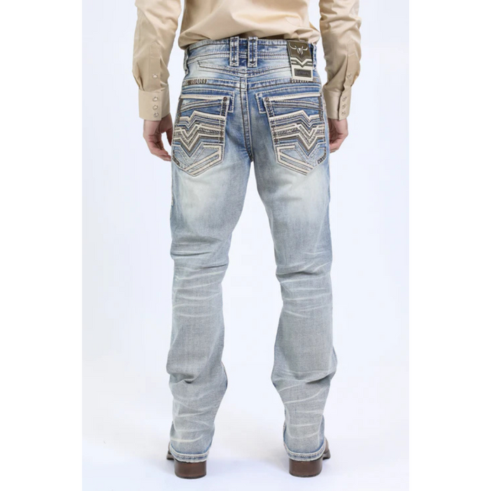 Platini Holt Men's Light Blue Slim Boot Cut Jeans