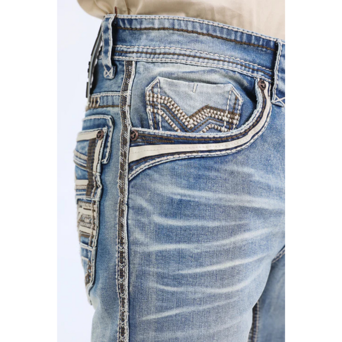 Platini Holt Men's Light Blue Slim Boot Cut Jeans
