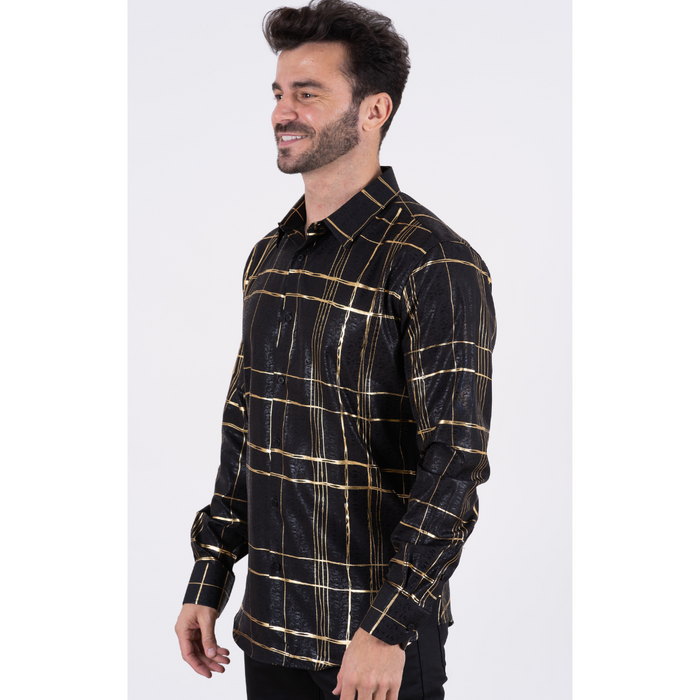 Platini Men’s Black Premium Double Foil Shirt