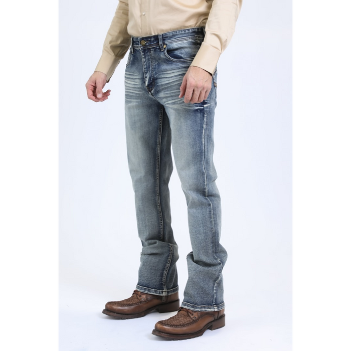 Platini Mens Boot-Cut Premium Denim Jeans