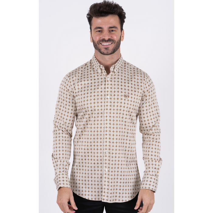 Platini Men’s Casual Western Print Shirt