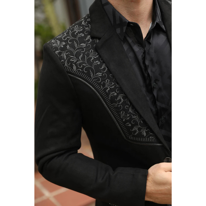 Platini Men's Embroidered Suede Blazer