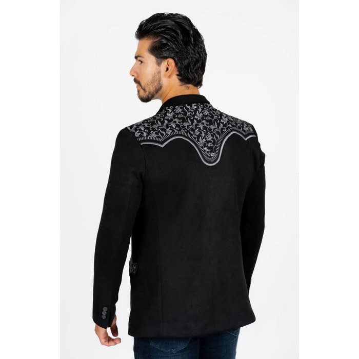 Platini Men's Embroidered Suede Blazer