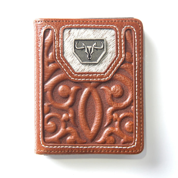 Platini Men's Genuine Leather Wallet- Cognac