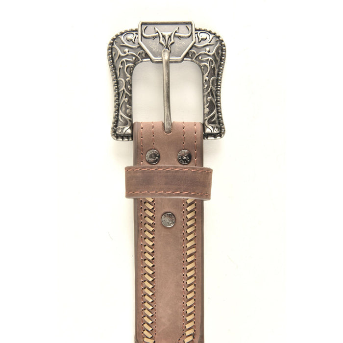 Platini Men's Leather Hand Stitched Belt- Brown