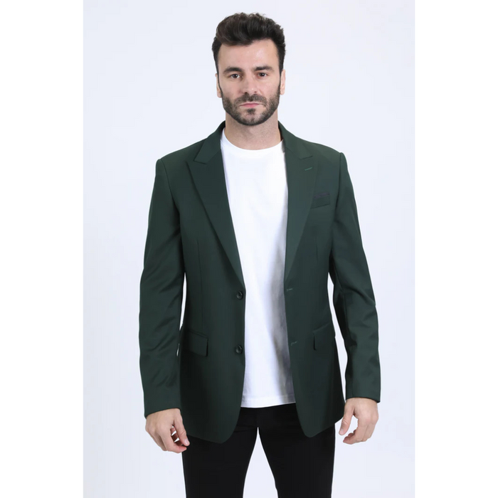 Platini Men's Modern Fit Blazer - Forest Green