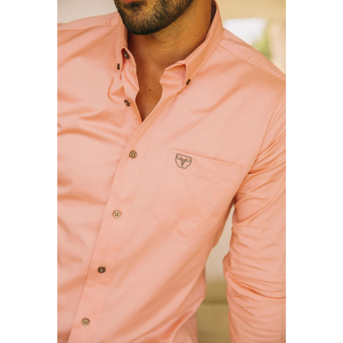 Platini Men's Modern Fit Pink Dress Shirt