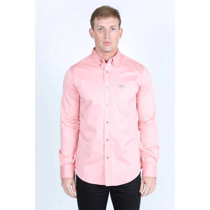 Platini Men's Modern Fit Pink Dress Shirt