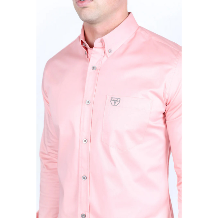 Platini Men's Modern Fit Pink Dress Shirt