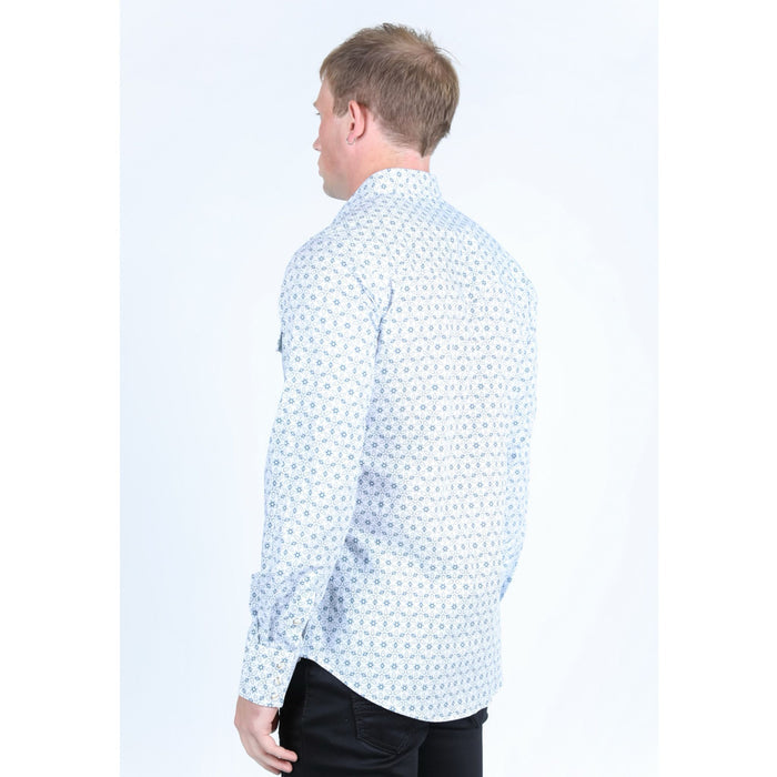 Platini Men's Western Modern Fit Shirt- White