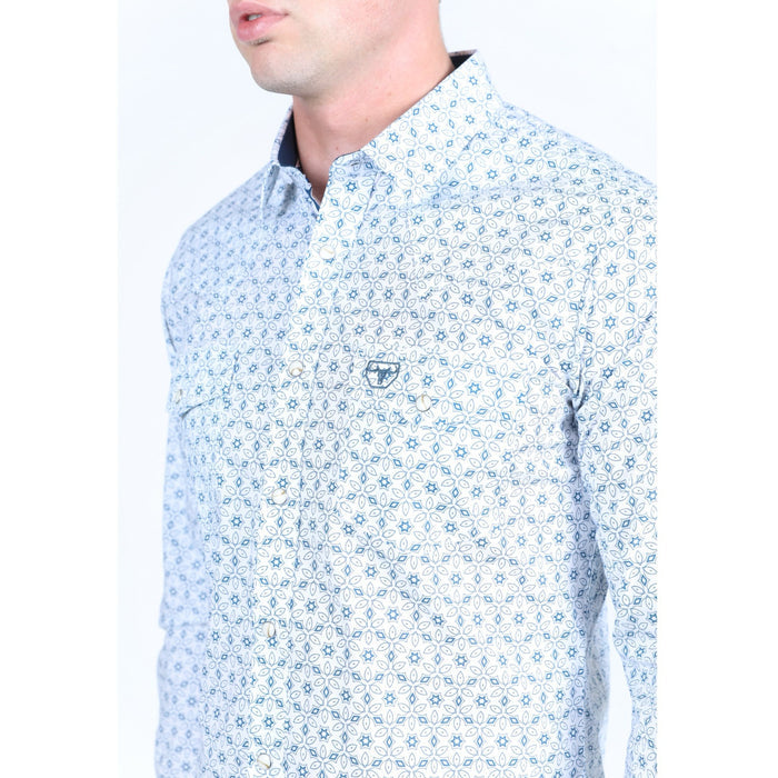 Platini Men's Western Modern Fit Shirt- White