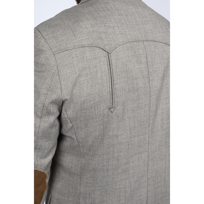 Platini Men's Western Sport Coat w/ Elbow Patch - Heather Beige