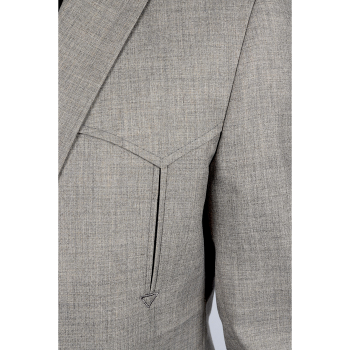 Platini Men's Western Sport Coat w/ Elbow Patch - Heather Beige