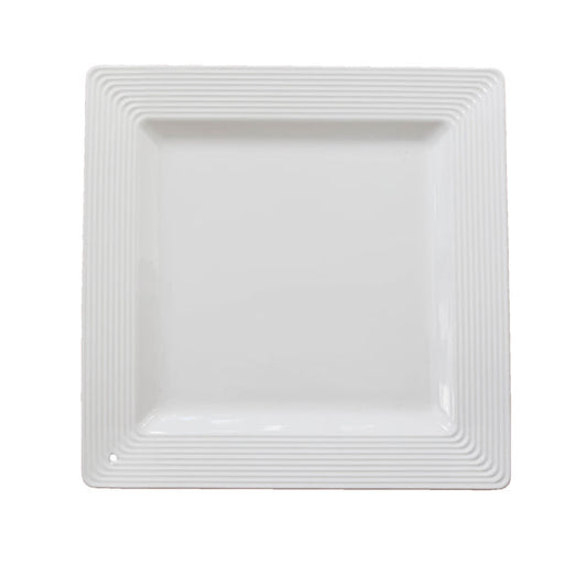 Platter Square Pinstripes Pinstripes White