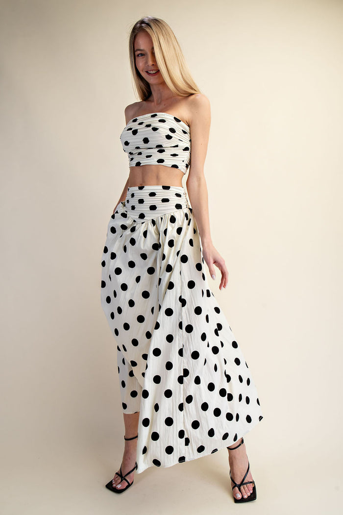 Polka Dot Tube Top + Maxi Dress Set - PORKA DOT
