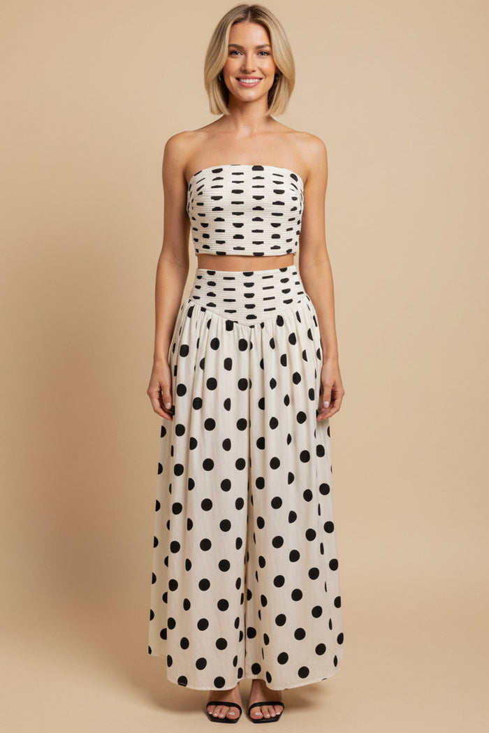 Polka Dot Tube Top + Maxi Dress Set