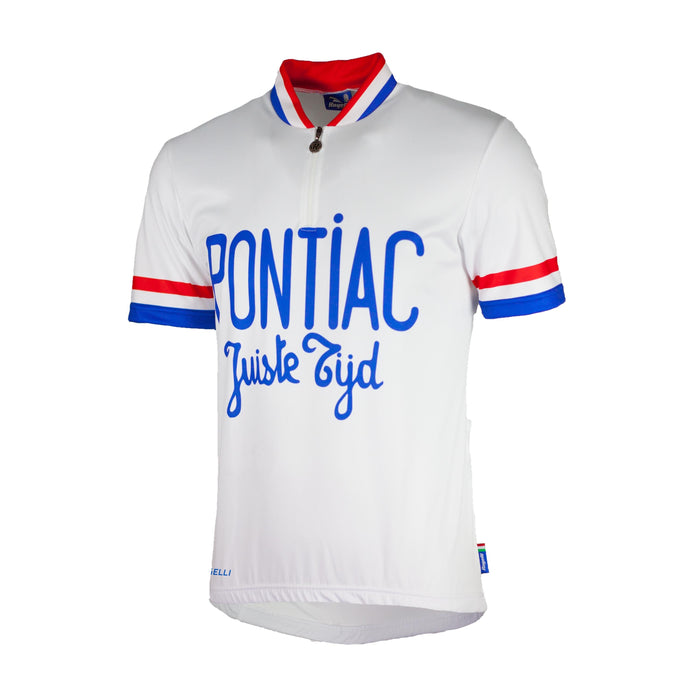 Rogelli Pontiac fietsshirt heren wit korte mouw voorkant.
