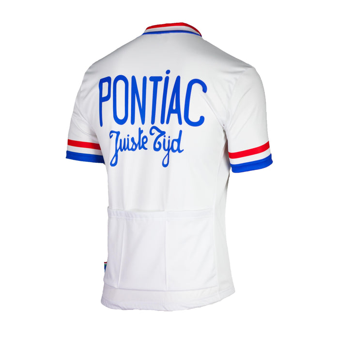 Rogelli Pontiac fietsshirt heren wit korte mouw achterkant.