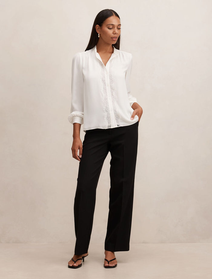 Poppy Lace Trim Blouse Forever New