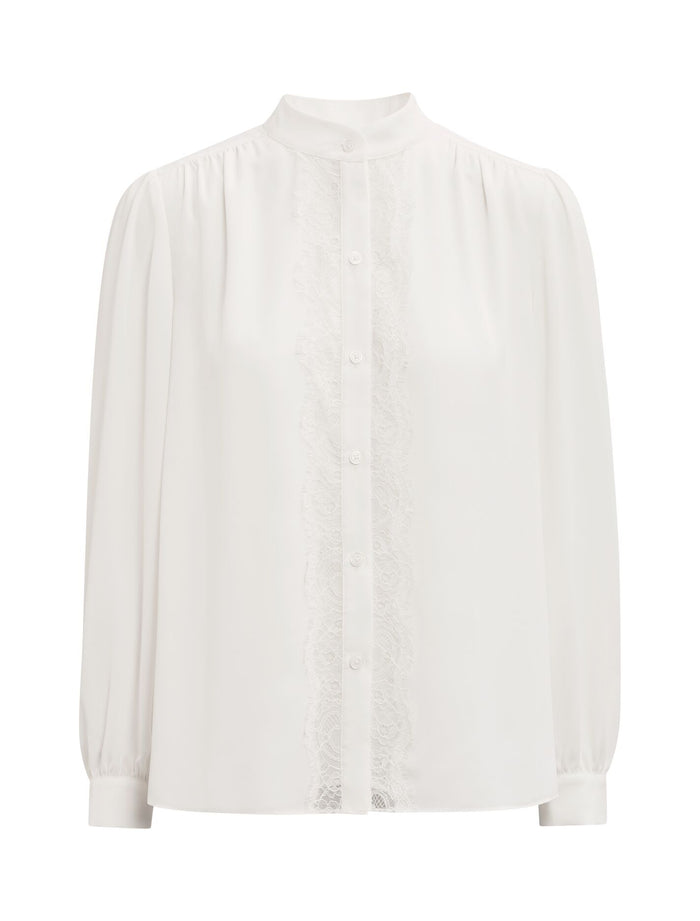 Poppy Lace Trim Blouse Forever New