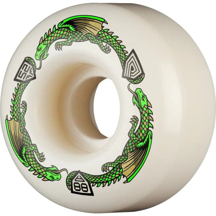 POWELL PERALTA DRAGON FORMULA WHEELS V1 88A GREEN SKATEBOARD WHEELS