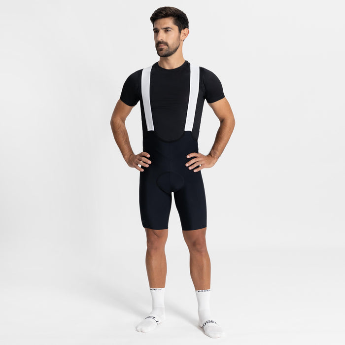 Rogelli Prime II korte fietsbroek heren zwart gedragen totaalshot