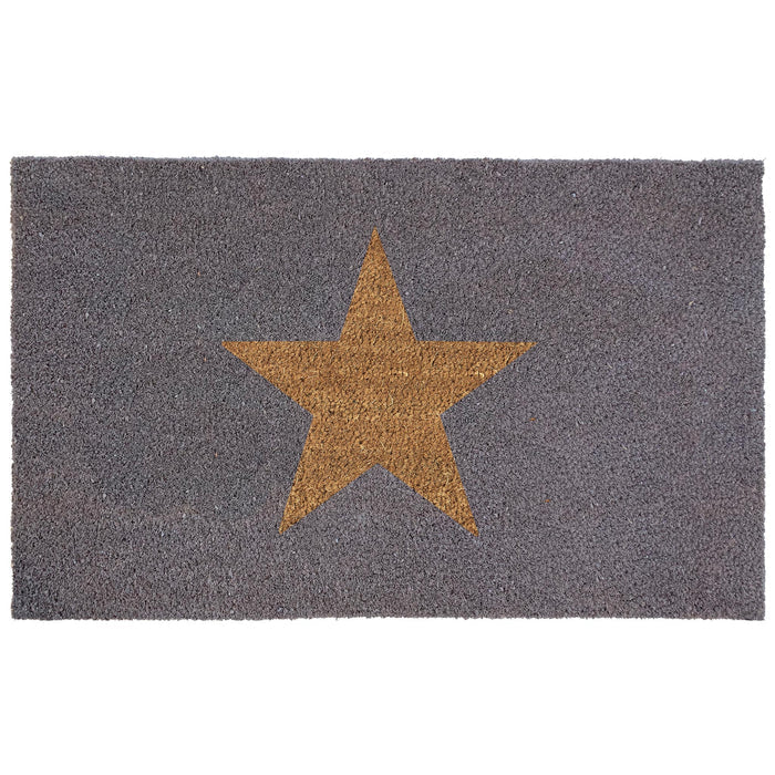 Inverse Stat Coir Doormat made from natural coconut fibres, featuring a star against a black background.