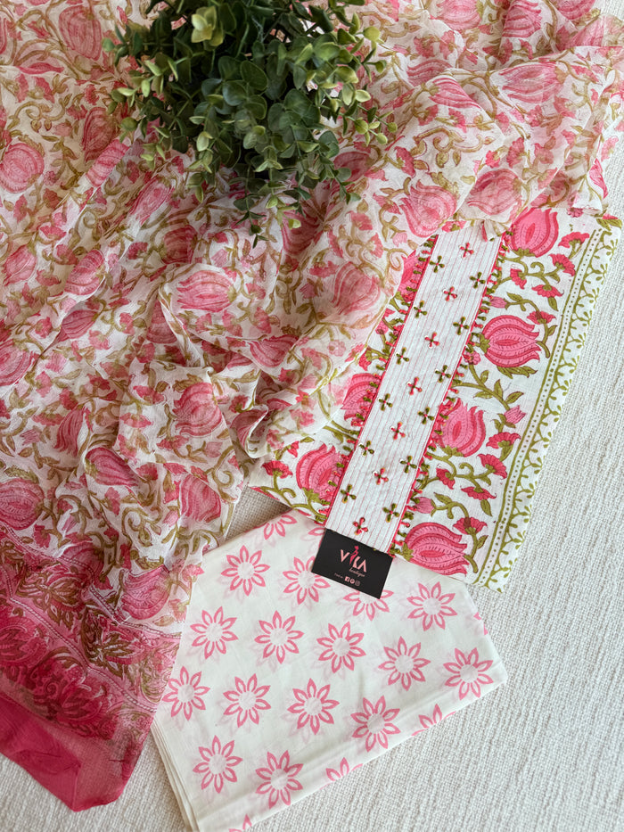 Printed cotton salwar suit material